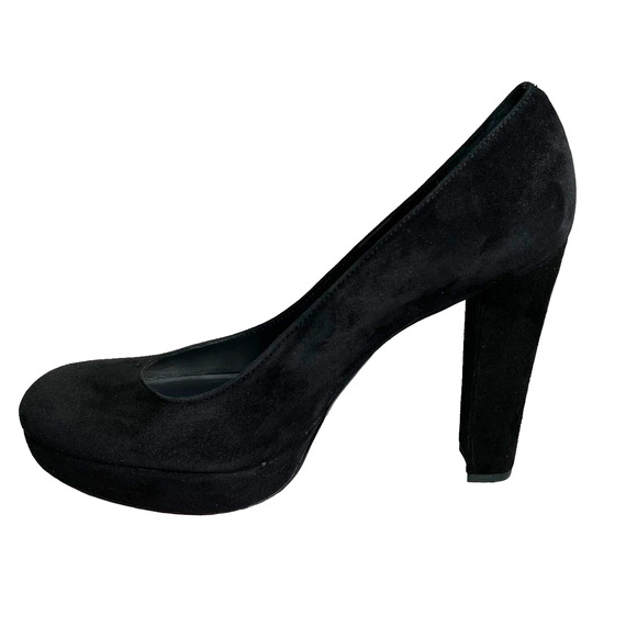 Stuart Weitzman Black Suede Skyhigh Platform Pumps Womens 9 Med - Picture 1 of 10